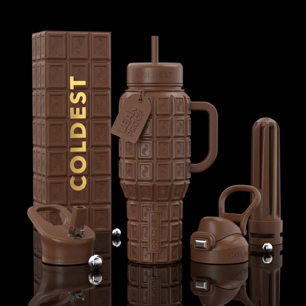 Bottle made of chocolate bar water bottle design