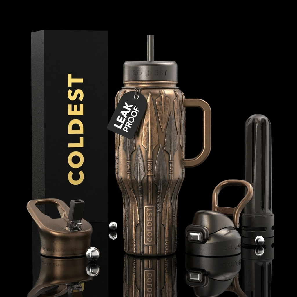 Cup made of ancient spear heads with matching lids... water bottle design