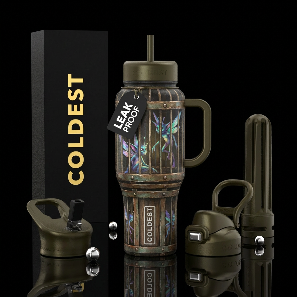Cup made of a Cornish pixie cage with matching lid... water bottle design
