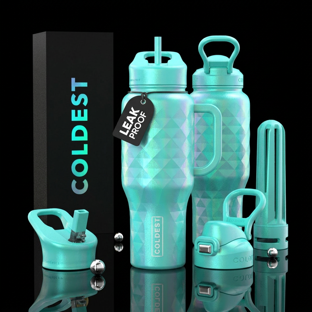 Cup made from a light unusual unique color and pat... water bottle design