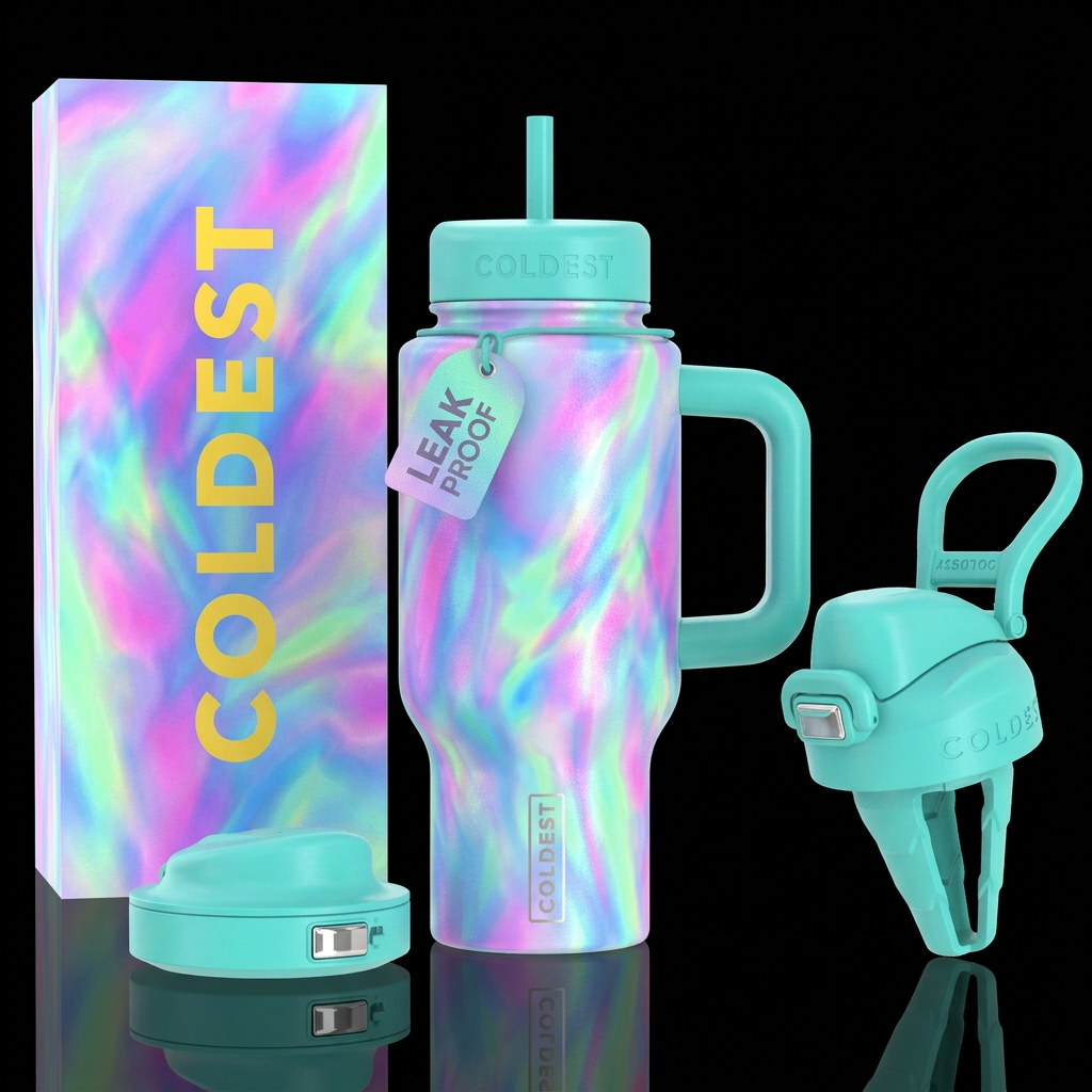 Cup made from a light unusual unique color and pat... water bottle design