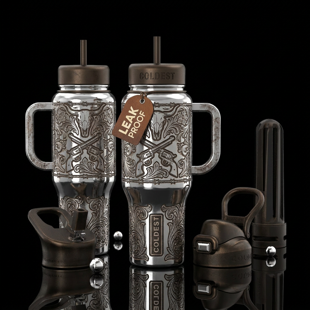 Western outlaw chrome Painted manly Cup made from ... water bottle design