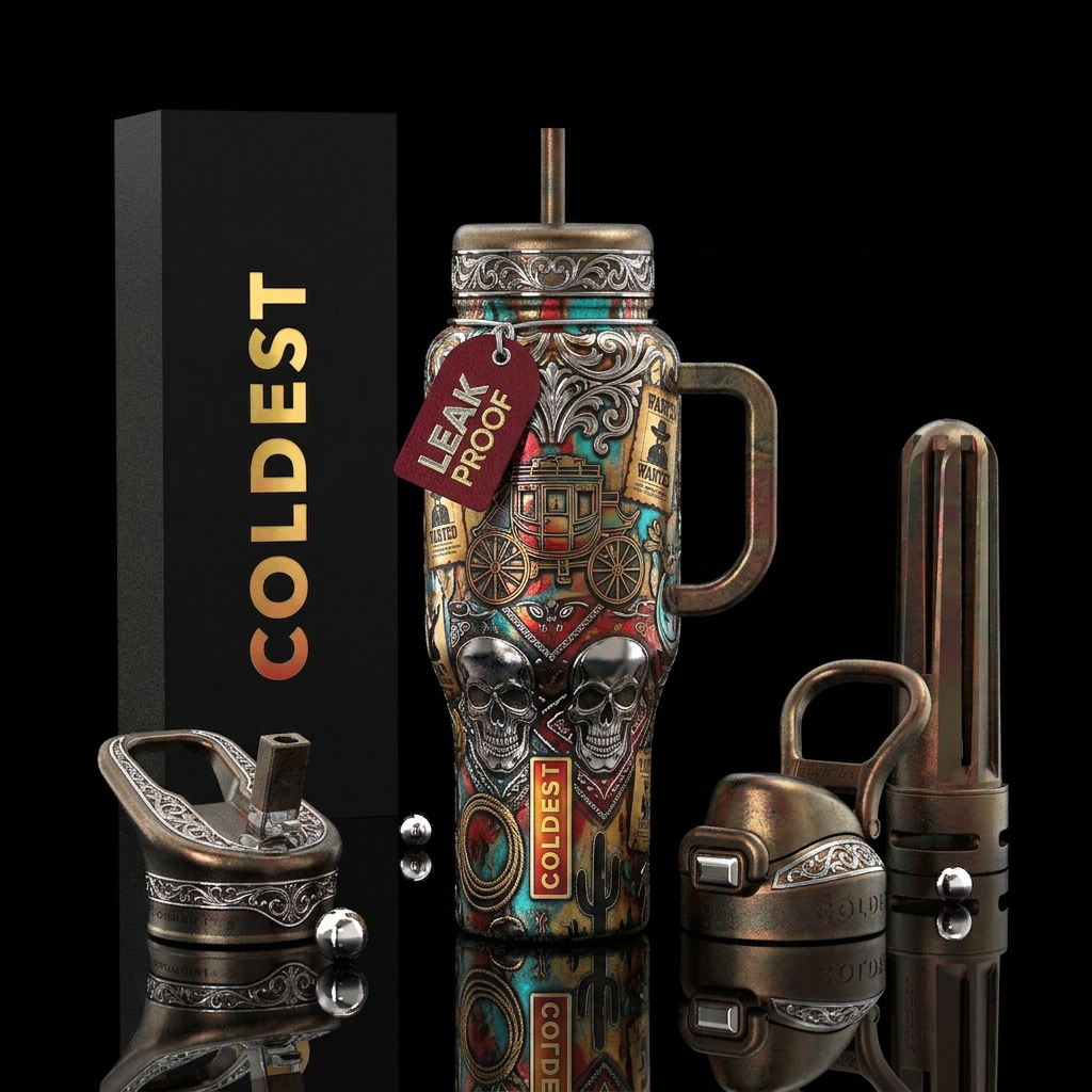 Outlaw western chrome Painted manly Cup made from ... water bottle design