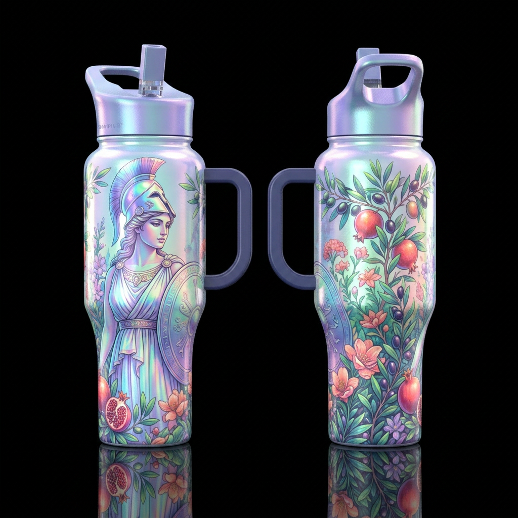 Holographic dreamy pastel porcelain cup with paste... water bottle design