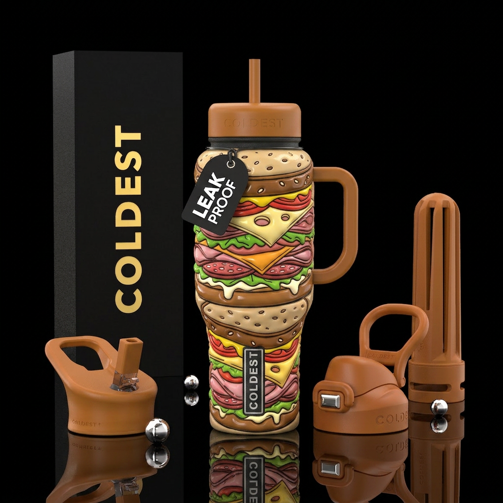 Glossy Cup made of Scooby doo style sandwich with ... water bottle design
