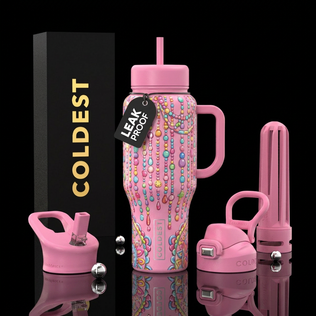 Slightly raised glossy texture Painted girly kids ... water bottle design