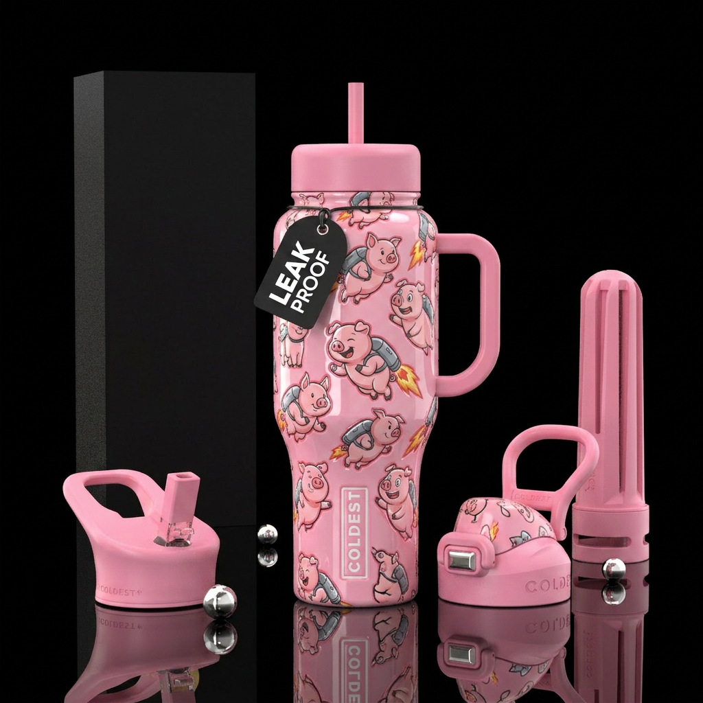 Glossy bottle with slightly raised glossy textured... water bottle design