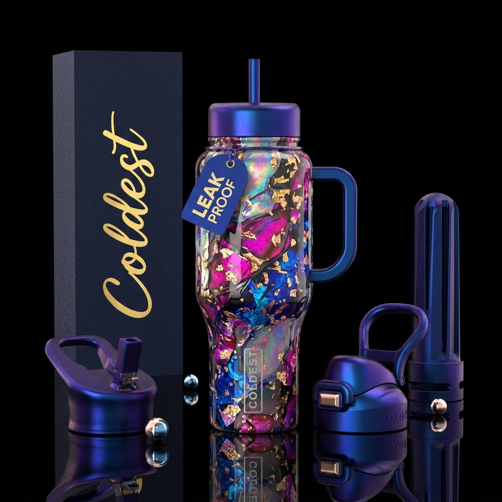 Glossy bottle with slightly raised feeling texture... water bottle design