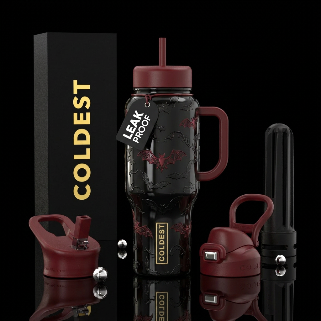 Glossy bottle with slightly raised glossy texture ... water bottle design