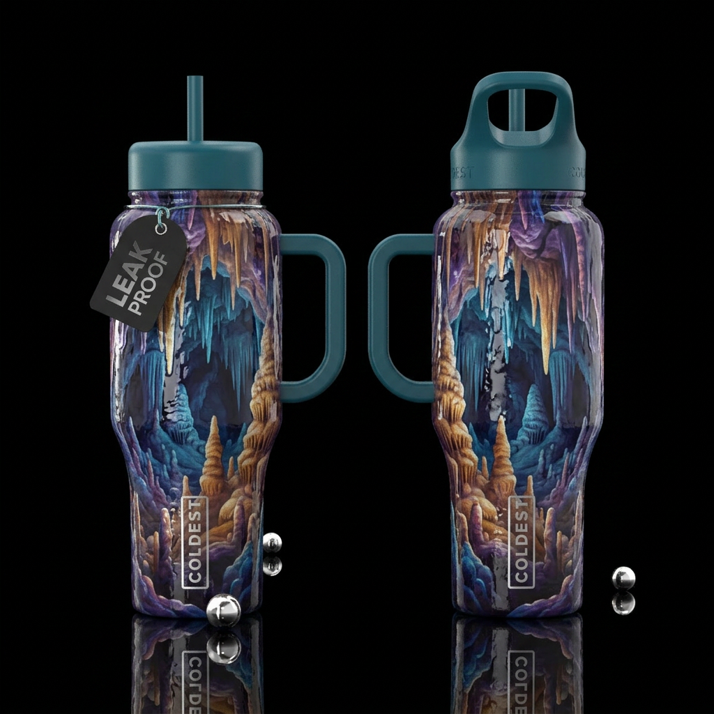 Glossy bottle with slightly raised glossy texture ... water bottle design
