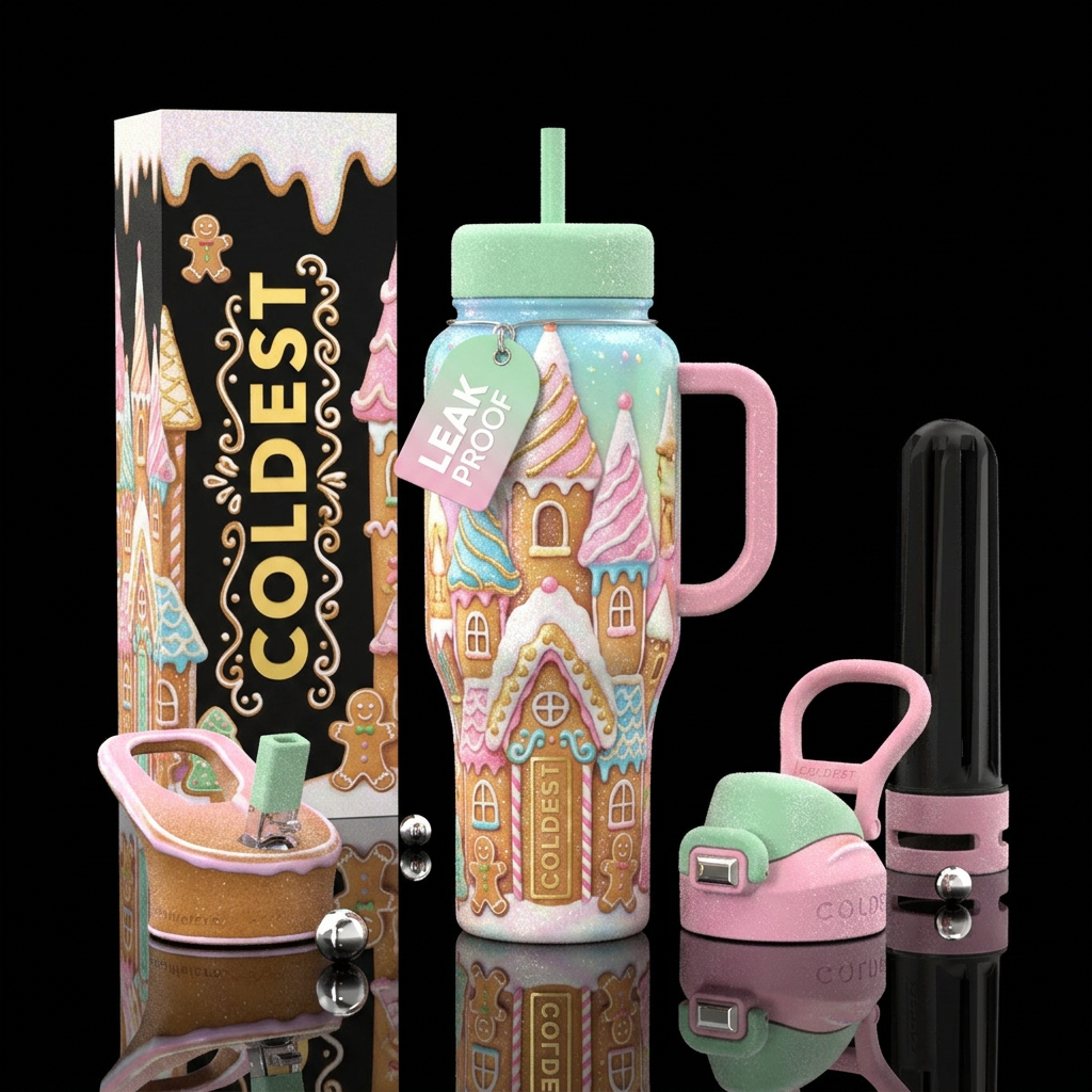 Brightly Pastel Glossy bottle with slightly textur... water bottle design