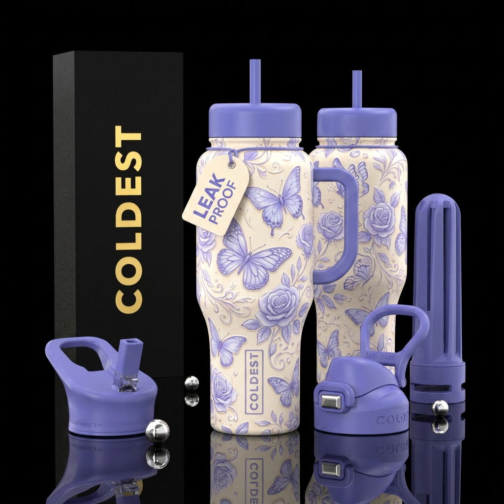 Bottle with slightly raised texture with light blu... water bottle design
