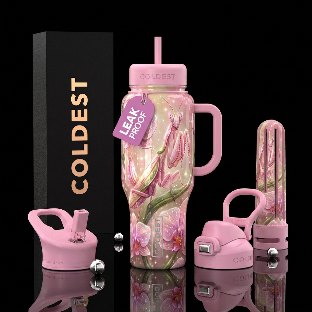Glossy bottle with slightly raised textured Cute s... water bottle design