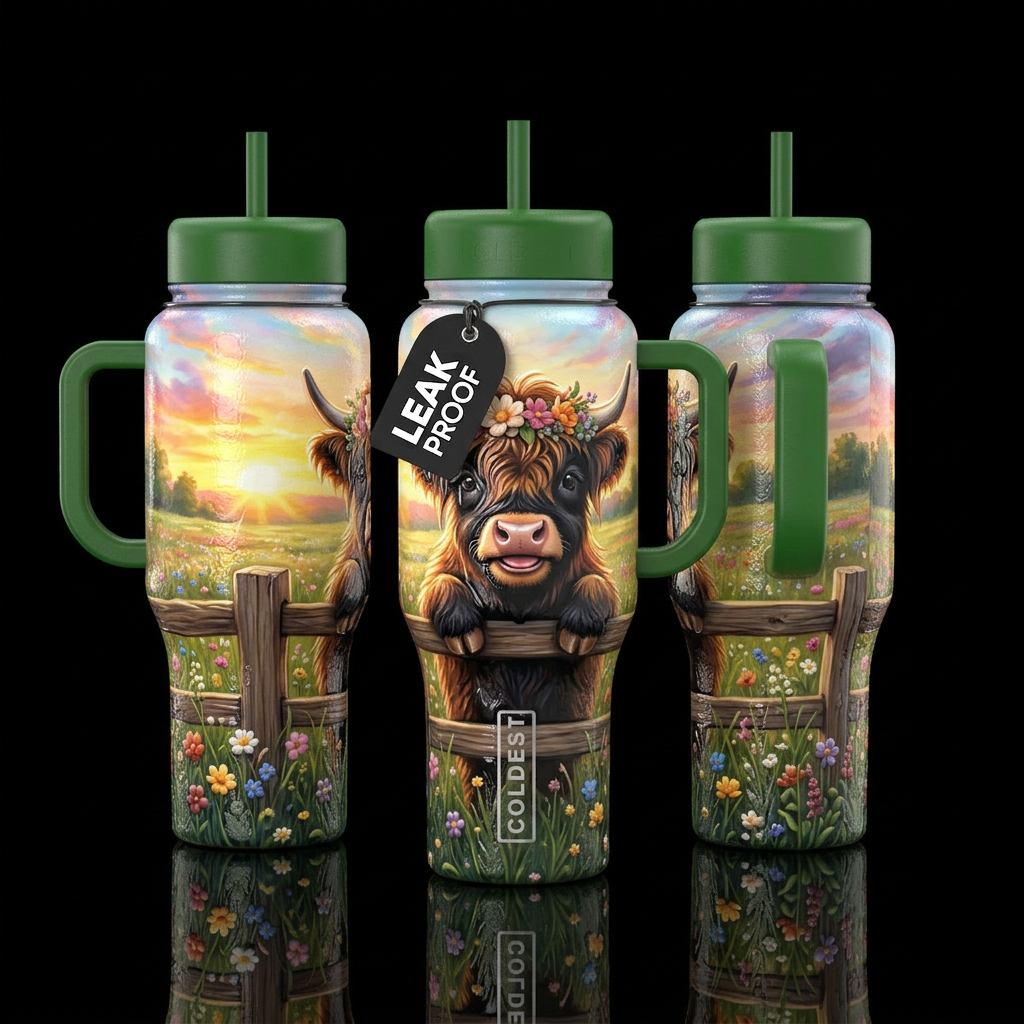 Glossy cup with slightly raised texture painted bl... water bottle design