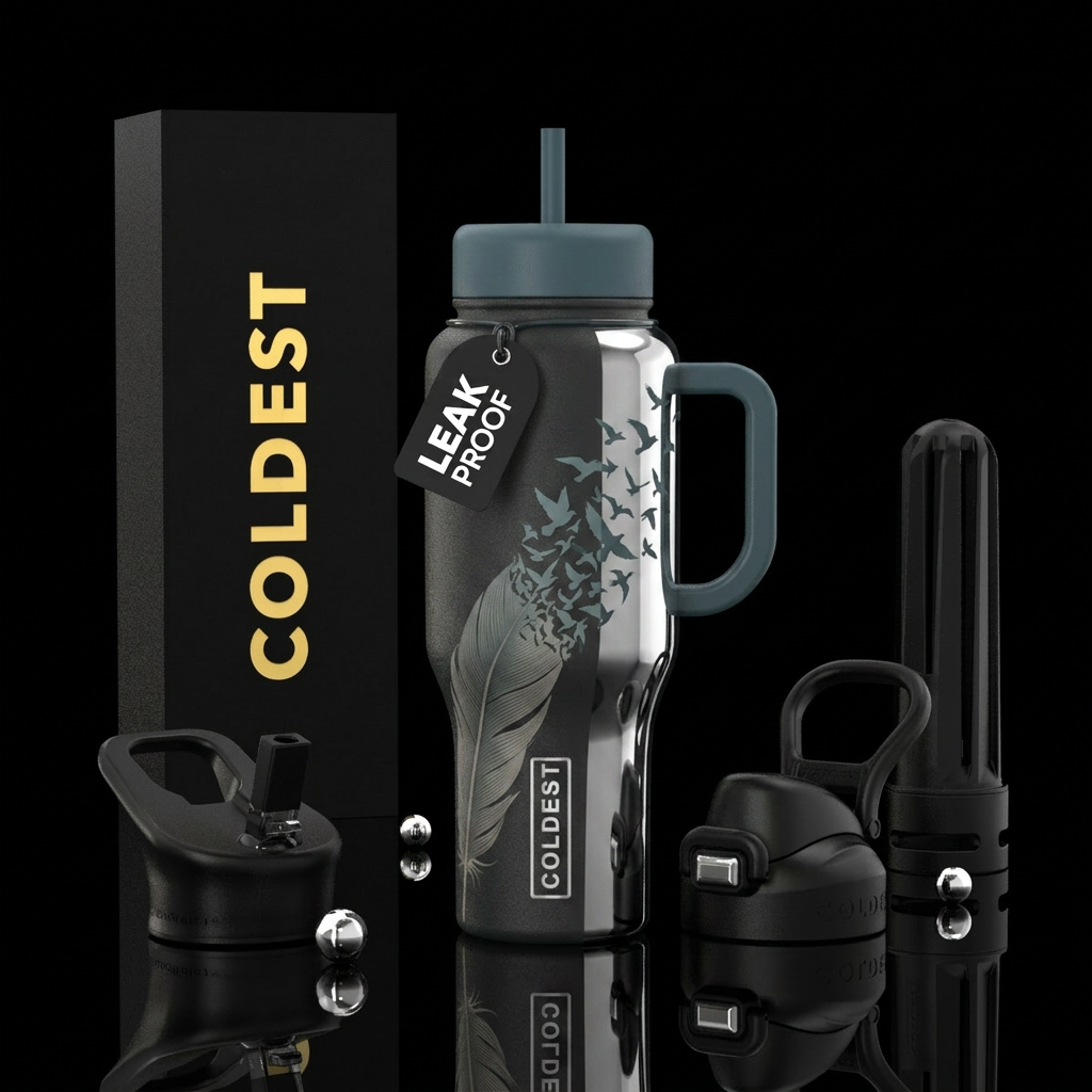 Simple muted toned glossy bottle with slightly rai... water bottle design