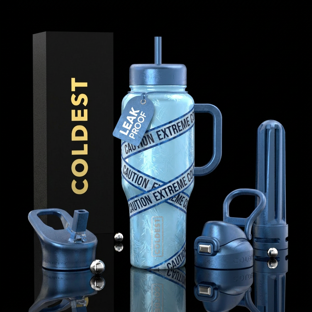 Light blue Glossy bottle with slightly raised fros... water bottle design