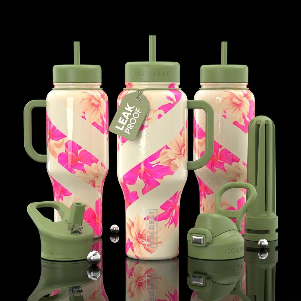 Light colored Glossy bottle with slightly raised f... water bottle design
