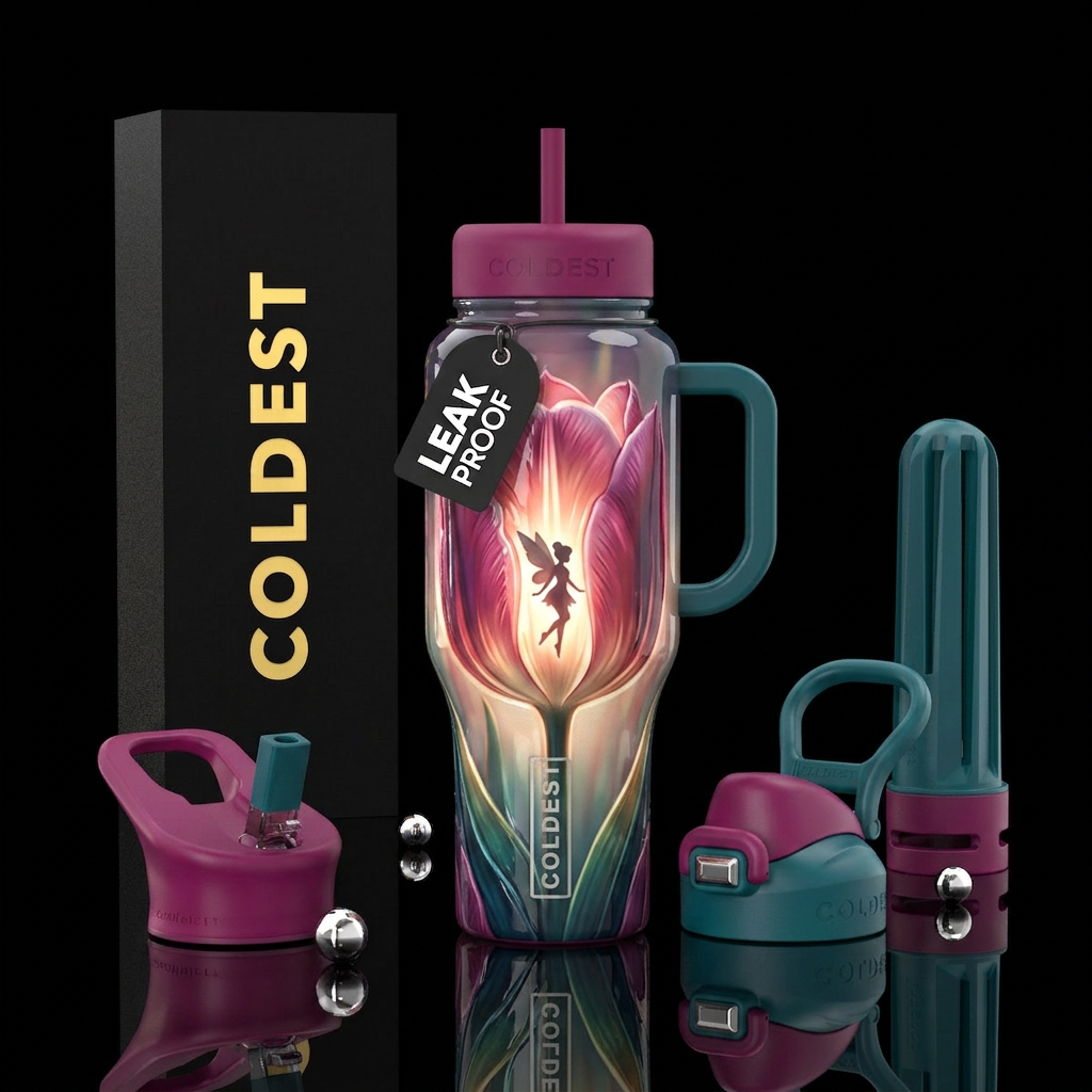 Glossy cup with slightly raised texture cup made o... water bottle design