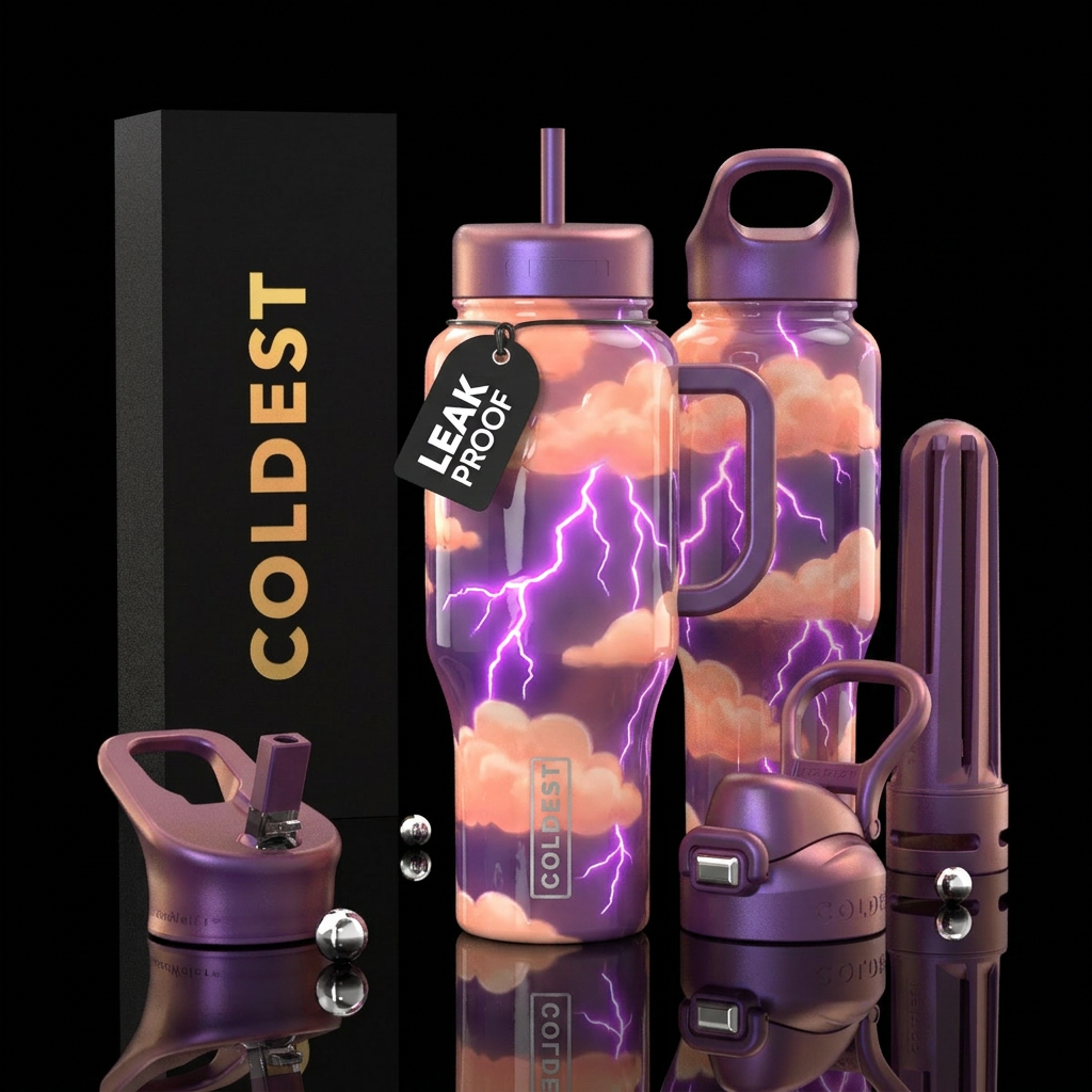 Glossy bottle with slightly raised glossy texture ... water bottle design