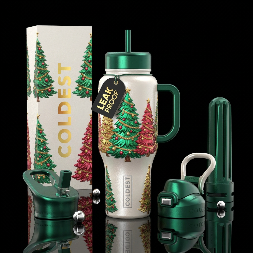 Fur The Love of Christmas water bottle design