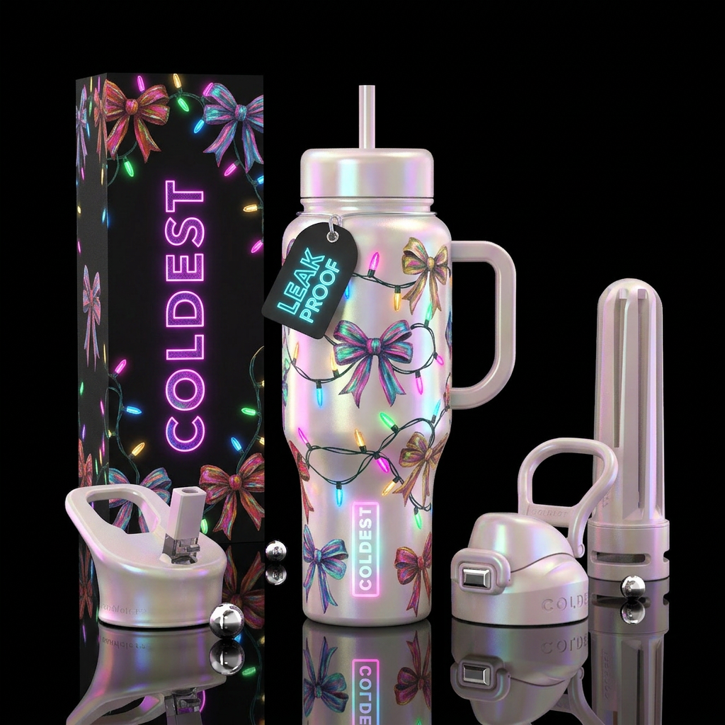 Twinkly Bows water bottle design