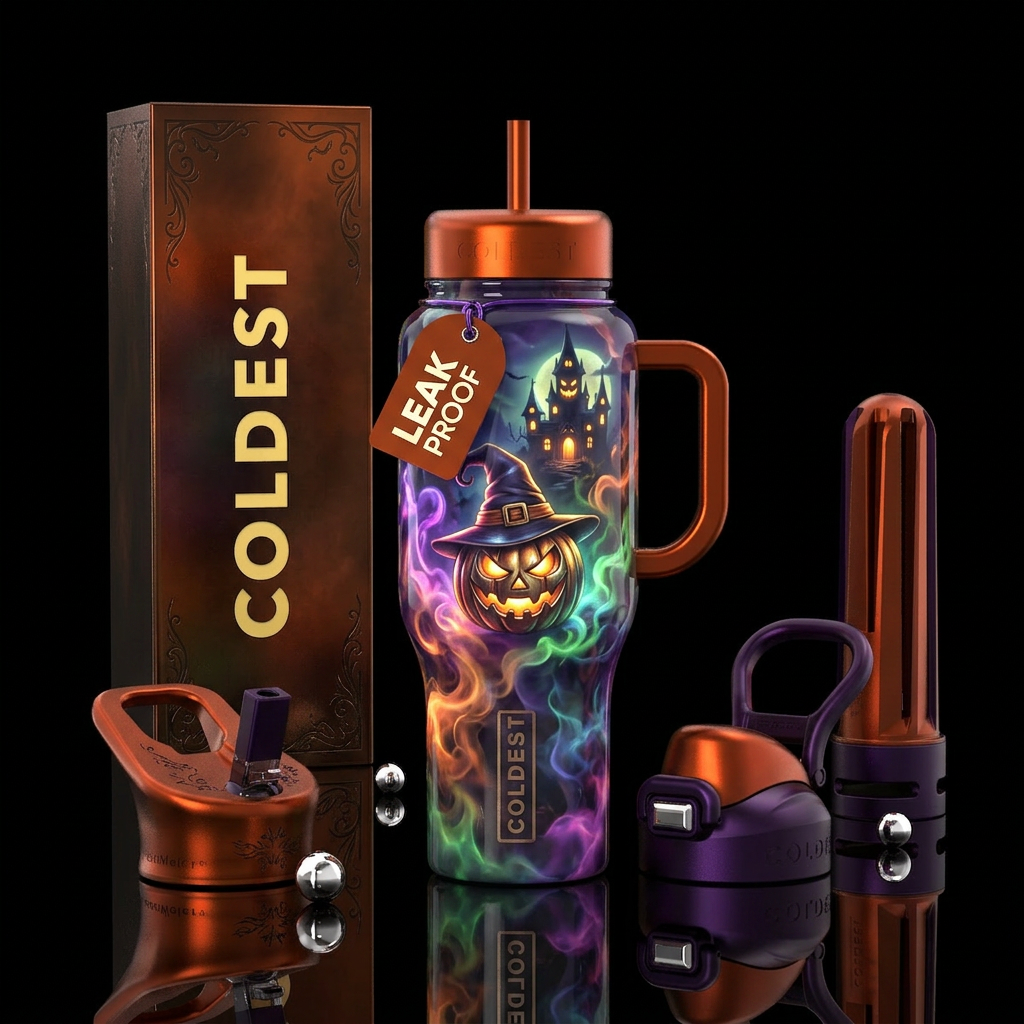 The Witch’s Pumpkin water bottle design