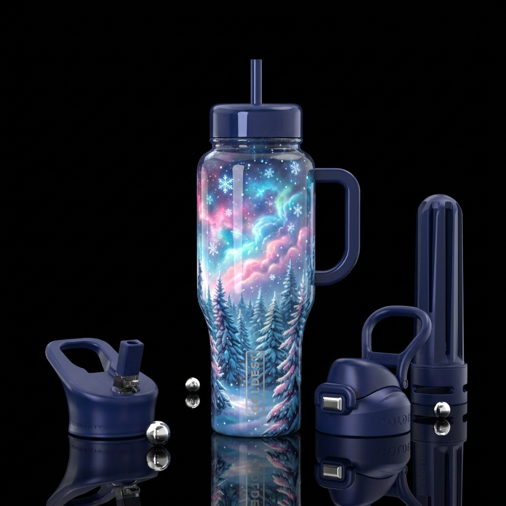 Glowie Christmas water bottle design