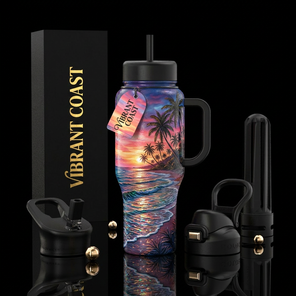 Rippled Rainbow water bottle design