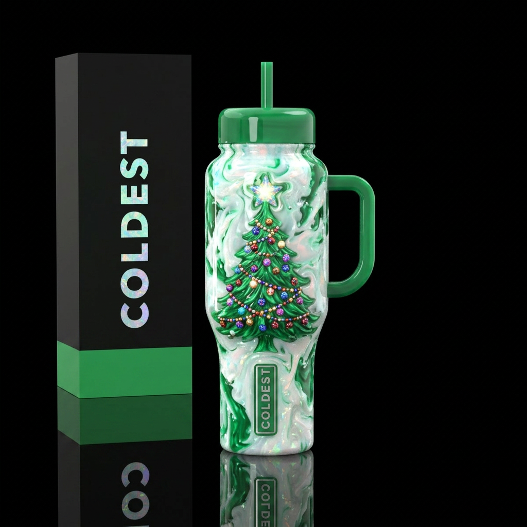 The Christmas Tree water bottle design