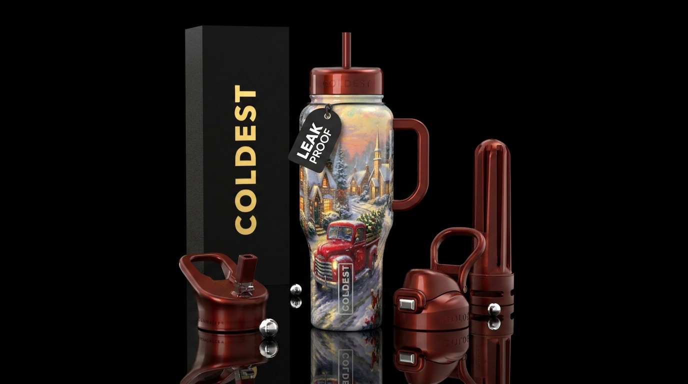 Home for Christmas water bottle design