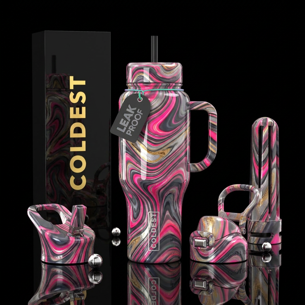 Raspberry Galaxy water bottle design