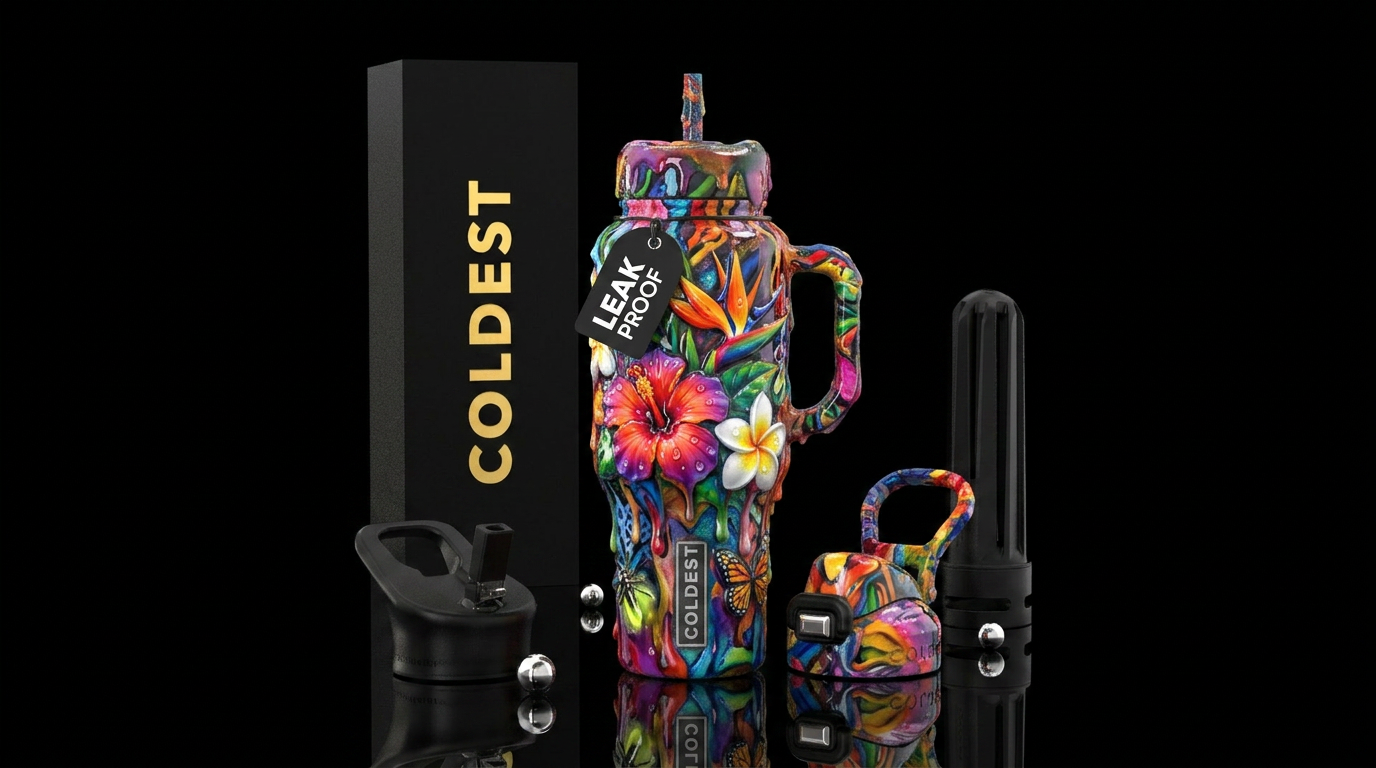 Tropical Graffiti water bottle design