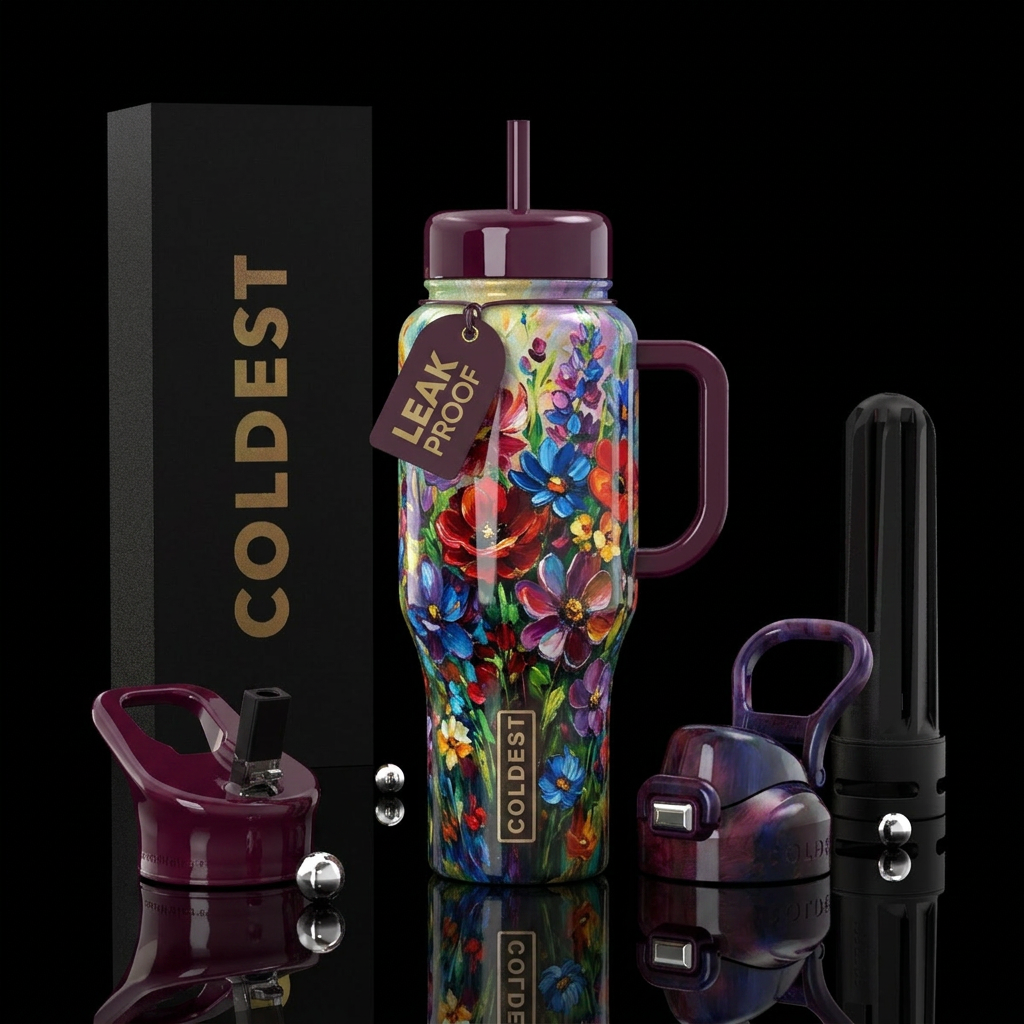 Painted Petals water bottle design