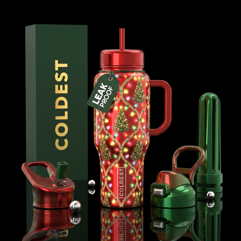 Santa’s Nightlight water bottle design