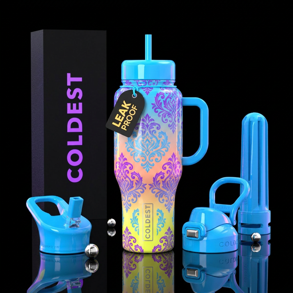 Candy Sky Scrolls water bottle design
