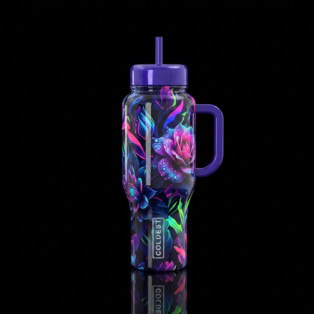 Black light Bouquet water bottle design
