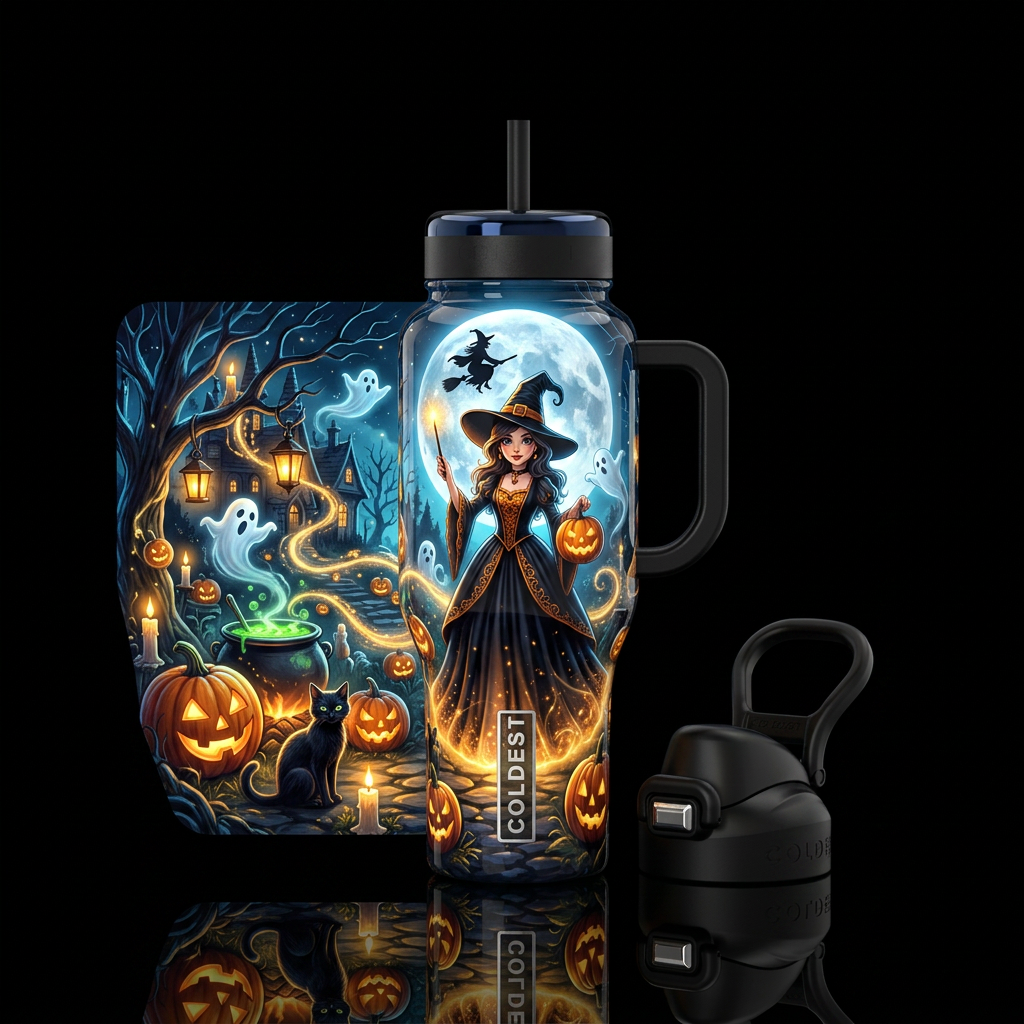 Witchy-poo water bottle design