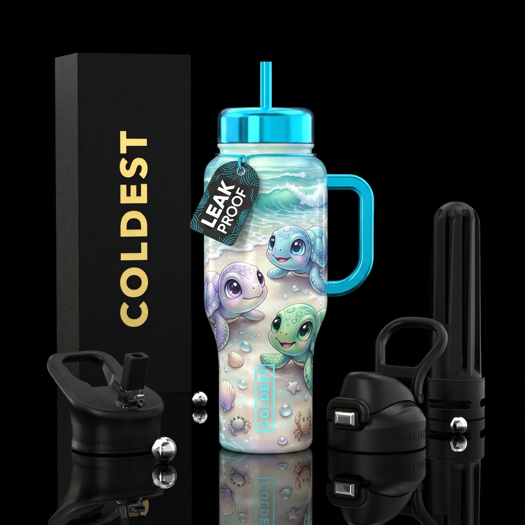Shells on the Beach water bottle design