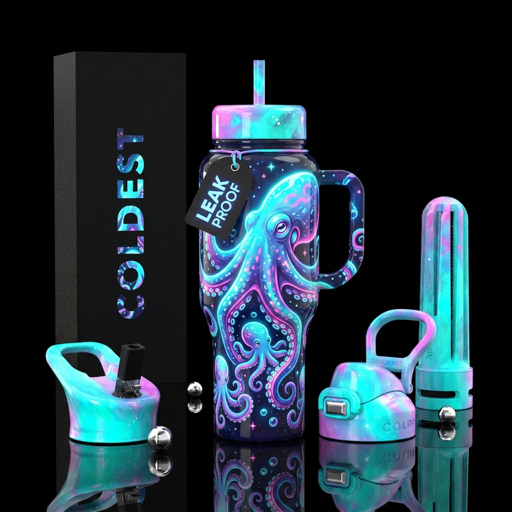 Glowtopus water bottle design