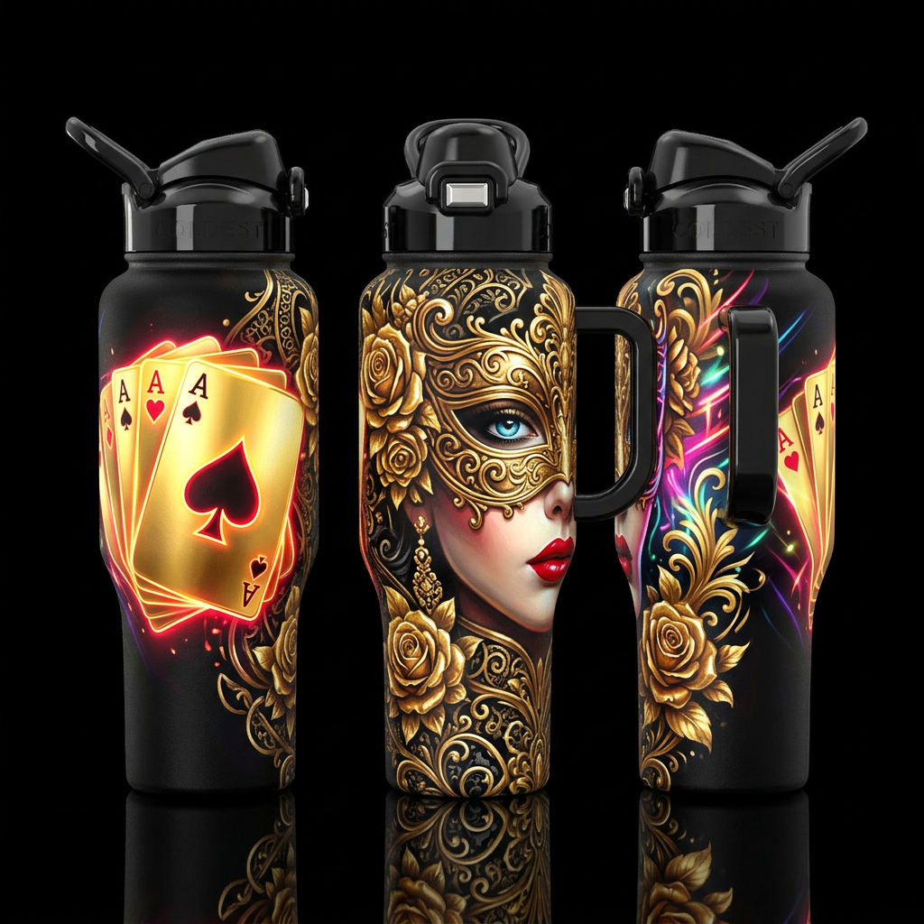 Luck Be A Lady water bottle design