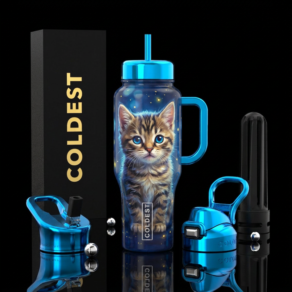 Bengal kitty water bottle design