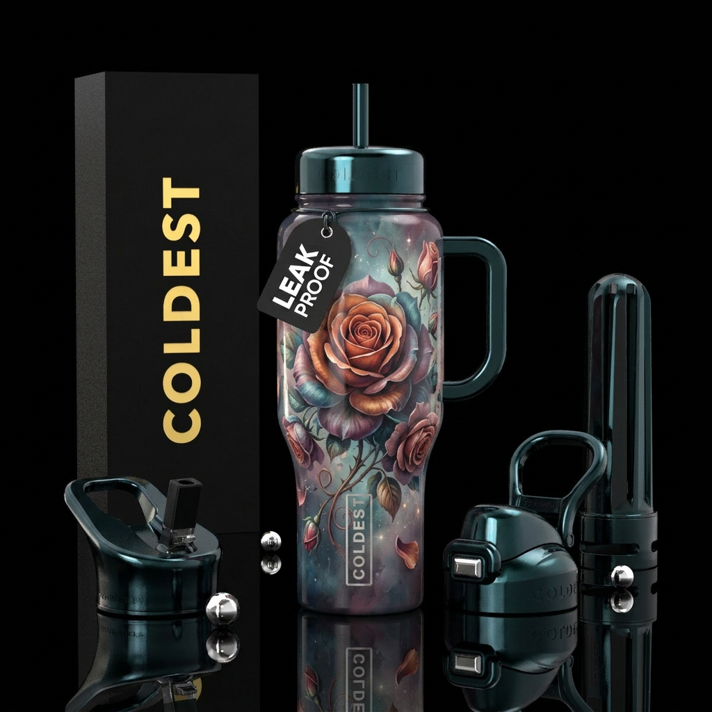 Floating Petals water bottle design