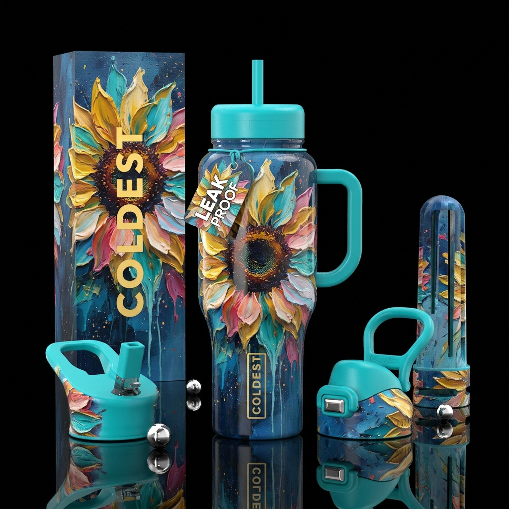 Painted Petals water bottle design