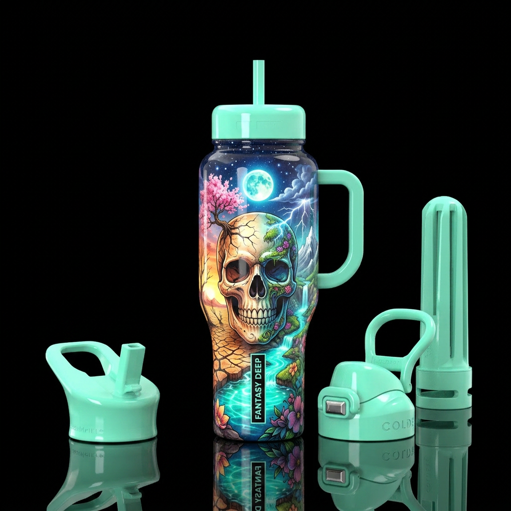 Moon, Bone & Bloom water bottle design
