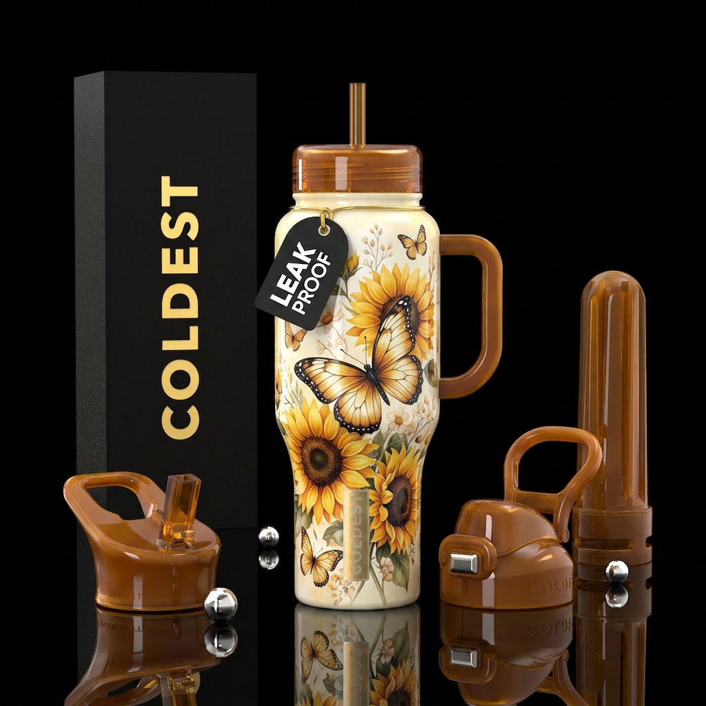 Fall Flutter water bottle design