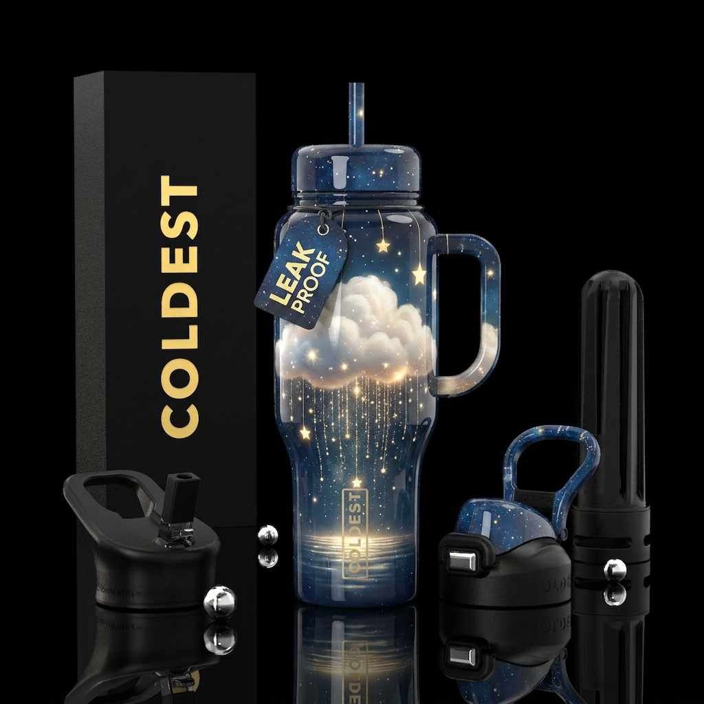 Starlit Drops water bottle design