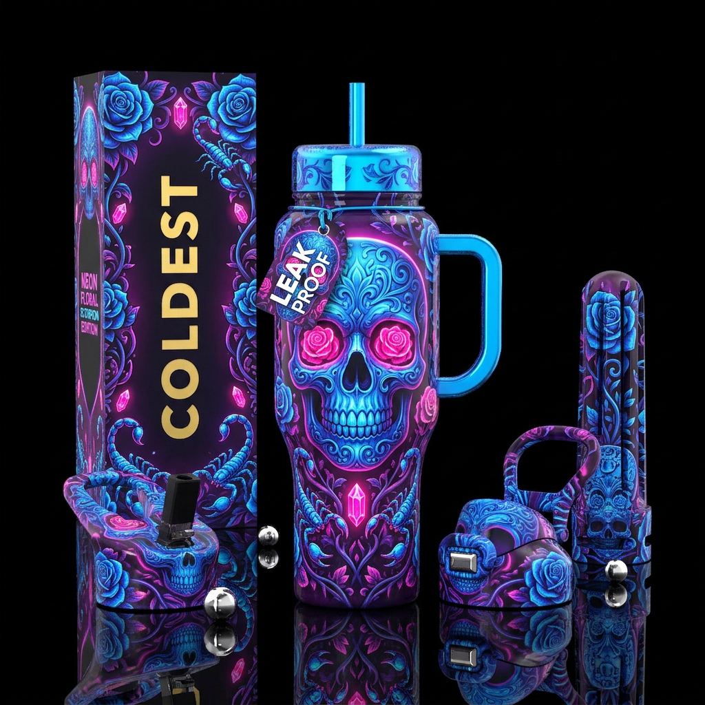 Blue Bones water bottle design