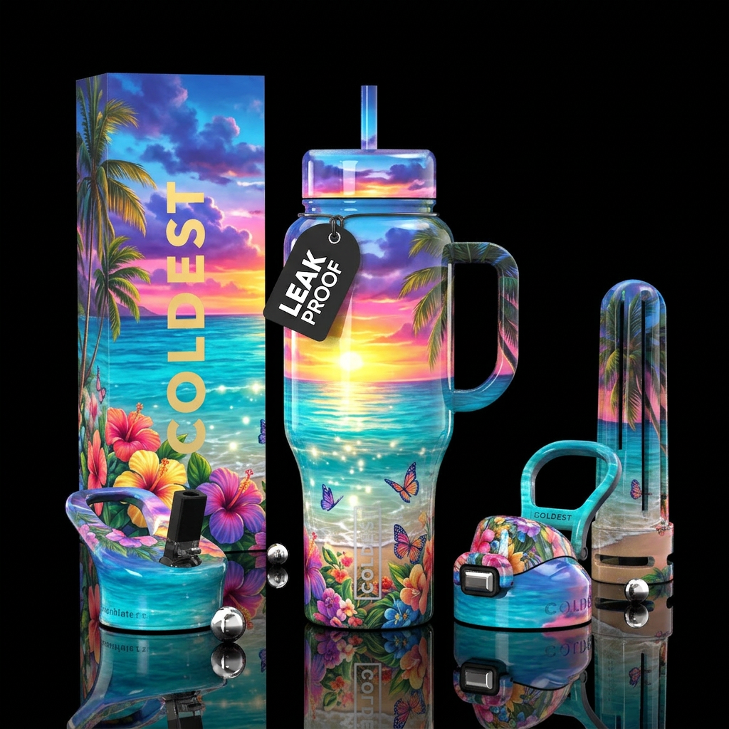 Beach Bloom water bottle design