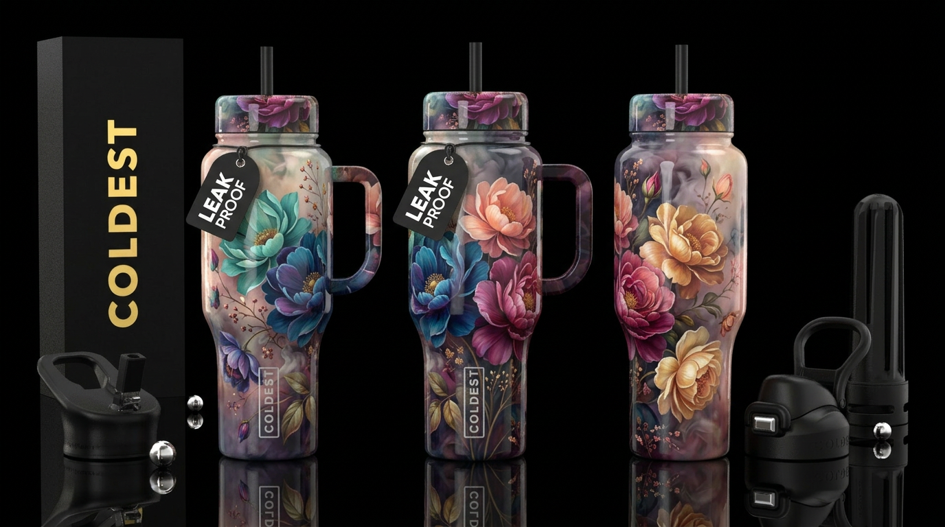 Autumn Petals water bottle design