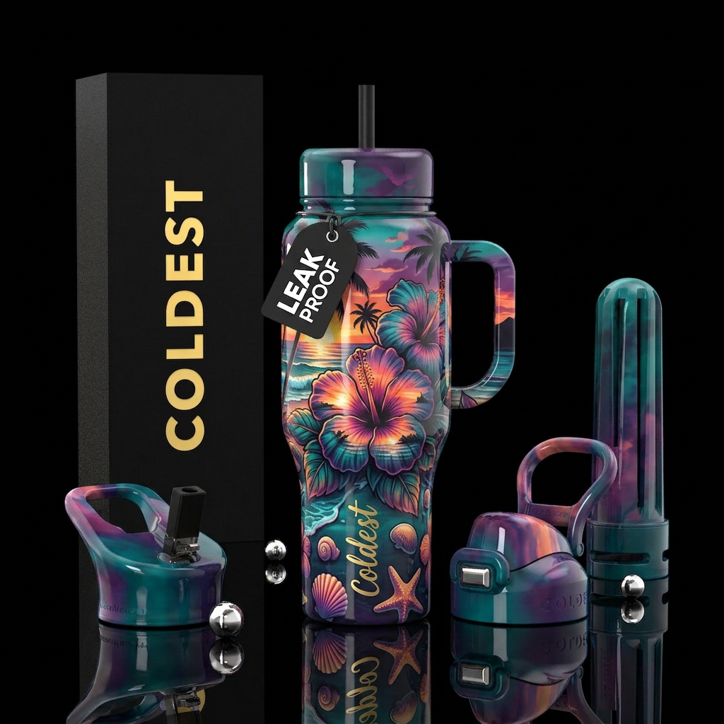Paradise Pedals water bottle design